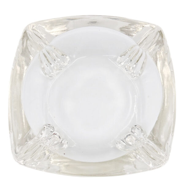 Art-Deco-Square-Clear-Pressed-Glass-Footed-Ashtray-01 Art Deco Square Clear Pressed Glass Footed Ashtray