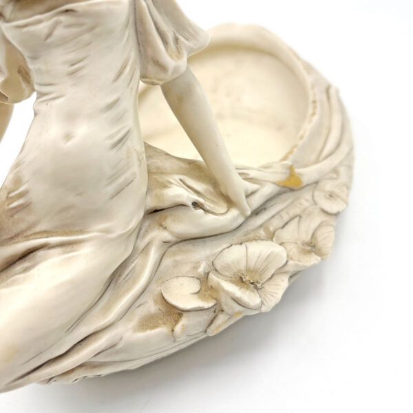 Art Nouveau Royal Dux Porcelain Figural Maiden Dish