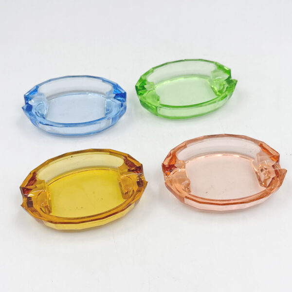 Box set of 4 Czechoslovakian Glass Table Ashtray