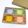 Box set of 4 Czechoslovakian Glass Table Ashtray