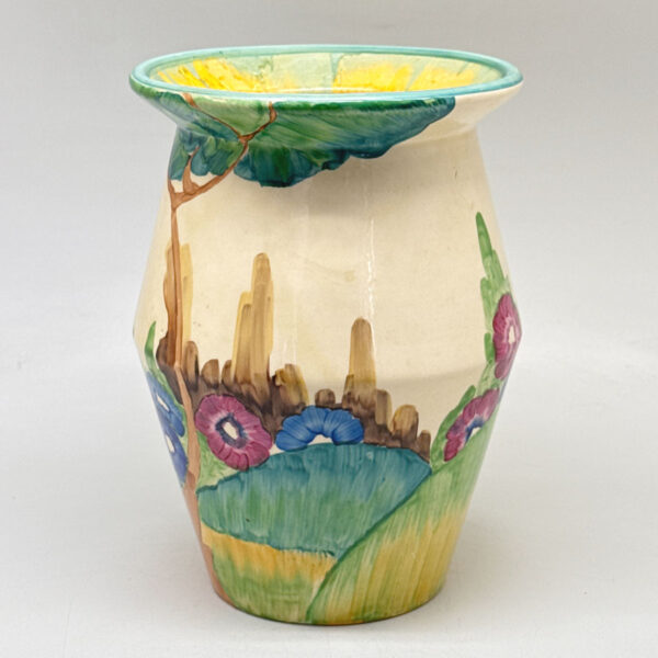 Clarice-Cliff-Bizarre-Vase-Fragrance-Pattern-C1930-3 Clarice Cliff Bizarre Vase Fragrance Pattern C1930