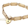 Edwardian 9ct Rose Gold Gateleg Bracelet With Heart Lock