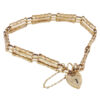 Edwardian 9ct Rose Gold Gateleg Bracelet With Heart Lock