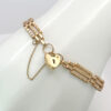 Edwardian 9ct Rose Gold Gateleg Bracelet With Heart Lock