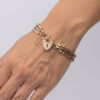 Edwardian 9ct Rose Gold Gateleg Bracelet With Heart Lock