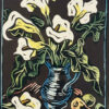 Gregoire Boonzaier Coloured Linocut Arum Lillies (SA 1909 - 2005)