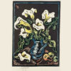 Gregoire Boonzaier Coloured Linocut Arum Lillies (SA 1909 - 2005)