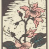Gregoire Boonzaier Coloured Linocut Hibiscus (SA 1909 - 2005)