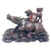 Meiji-Japanese-Large-Wood-Carving-Of-Water-Buffalo-Late-19th Meiji Japanese Large Wood Carving Of Water Buffalo Late 19th
