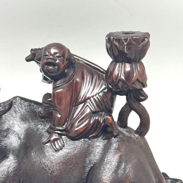 Meiji-Japanese-Large-Wood-Carving-Of-Water-Buffalo-Late-19th-3 Meiji Japanese Large Wood Carving Of Water Buffalo Late 19th