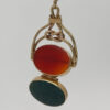 Rare 9ct Opening Bloodstone and Agate Fob Pendant On A 9ct Belcher Chain
