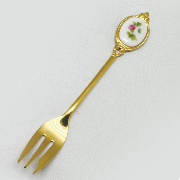 Royal Albert Flower of The Month November Cake Fork Gold Plated