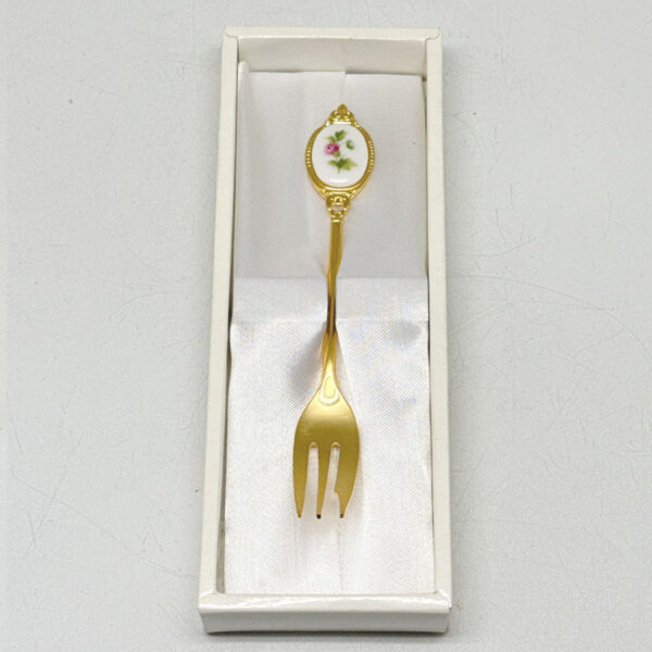 Royal Albert Flower of The Month November Cake Fork Gold Plated