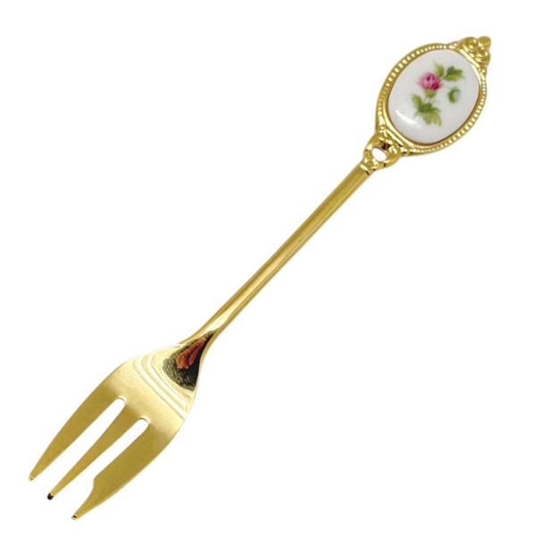 Royal Albert Flower of The Month November Cake Fork Gold Plated