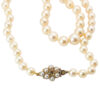 Single-Strand-Cultured-Pearl-Necklace-9ct-Gold-Clasp-Set-Citrine-And-Split-Pearl Single Strand Cultured Pearl Necklace 9ct Gold Clasp Set Citrine And Split Pearl