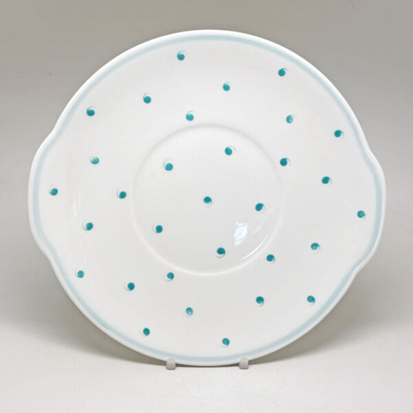 Susie Copper Raised Spot Teal Large Cake Plate  C1950
