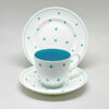 Susie Copper Raised Spot Teal Tea Trio C1950
