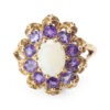 Victorian 9ct Gold Opal and Amethyst Cocktail Ring