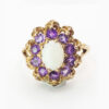 Victorian 9ct Gold Opal and Amethyst Cocktail Ring