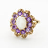 Victorian 9ct Gold Opal and Amethyst Cocktail Ring