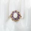 Victorian 9ct Gold Opal and Amethyst Cocktail Ring