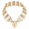 Victorian 9ct Rose Gold Gateleg Bracelet With Heart Lock