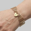 Victorian 9ct Rose Gold Gateleg Bracelet With Heart Lock