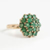 Vintage 9ct Gold Emerald Cluster Ring