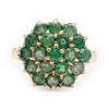 Vintage 9ct Gold Emerald Cluster Ring