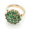 Vintage 9ct Gold Emerald Cluster Ring