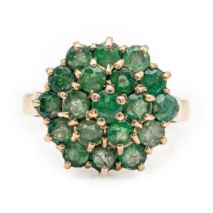 Vintage-9ct-Gold-Emerald-Cluster-Ring Vintage 9ct Gold Emerald Cluster Ring