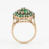 Vintage 9ct Gold Emerald Cluster Ring