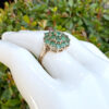 Vintage 9ct Gold Emerald Cluster Ring