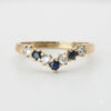 Vintage-9ct-yellow-gold-chevron-ring-with-Sapphire-&-CZ-1 Vintage 9ct Gold Chevron Ring with Sapphire & CZ