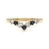 Vintage-9ct-yellow-gold-chevron-ring-with-Sapphire-&-CZ Vintage 9ct Gold Chevron Ring with Sapphire & CZ