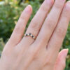 Vintage-9ct-yellow-gold-chevron-ring-with-Sapphire-&-CZ-2 Vintage 9ct Gold Chevron Ring with Sapphire & CZ