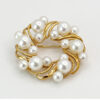 14k Gold Mikimoto Akoya Pearl Wreath Brooch