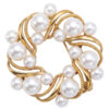 14k Gold Mikimoto Akoya Pearl Wreath Brooch