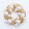 14k Gold Mikimoto Akoya Pearl Wreath Brooch