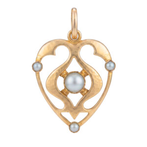 9ct-Gold-Heart-&-Seed-Pearl-Pendant 9ct Gold Heart & Seed Pearl Pendant