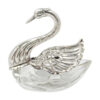 Antique-925-Silver-And-Cut-Glass-Swan-Table-Salt Antique 925 Silver And Cut Glass Swan Table Salt