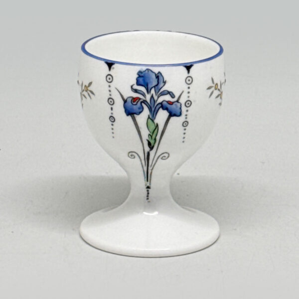 Art Deco Shelley Queen Anne Blue Iris Egg Cup 1920's