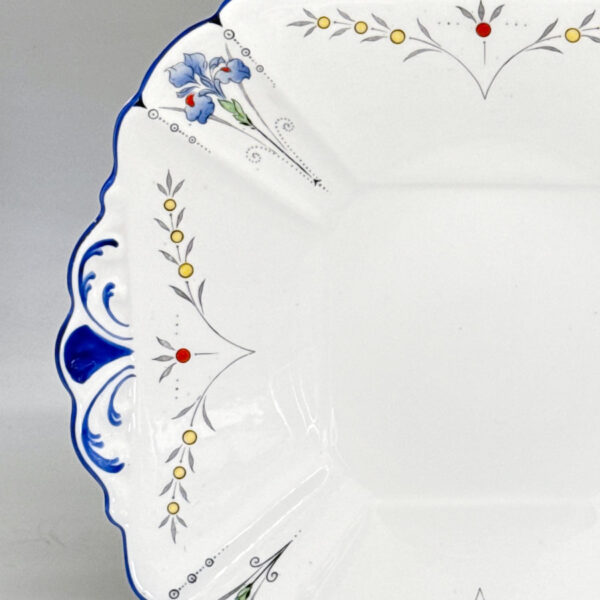Art Deco Shelley Queen Anne Blue Iris Tab Cake Plate 1920's