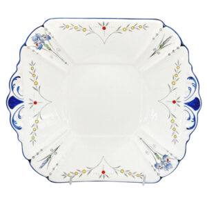 Art-Deco-Shelley-Queen-Anne-Blue-Iris-Tab-Cake-Plate-1920 Art Deco Shelley Queen Anne Blue Iris Tab Cake Plate 1920's