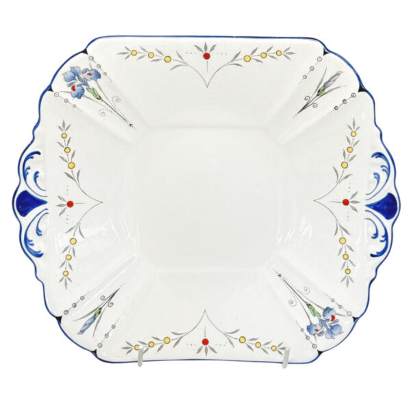 Art Deco Shelley Queen Anne Blue Iris Tab Cake Plate 1920's