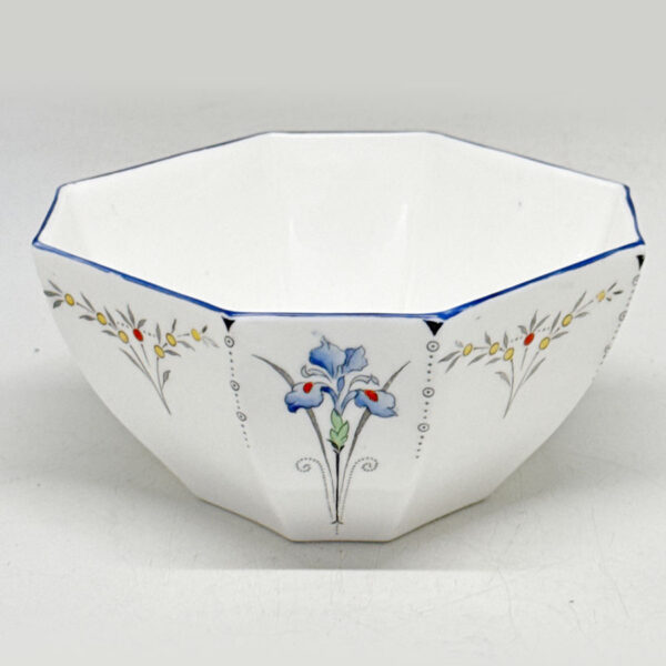Art Deco Shelley Queen Anne Blue Iris Tea Sugar Bowl 1920's