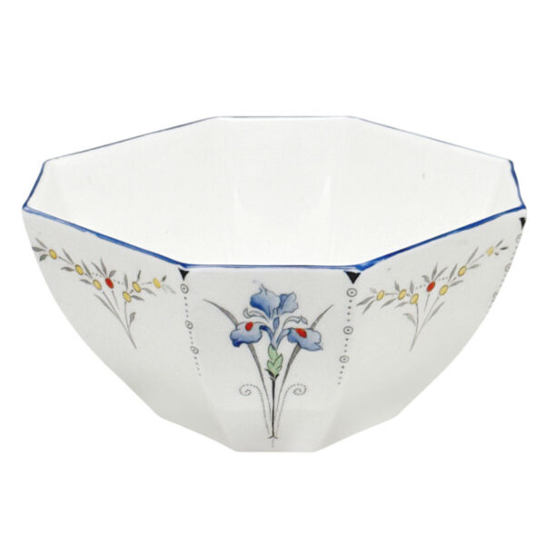 Art Deco Shelley Queen Anne Blue Iris Tea Sugar Bowl 1920's