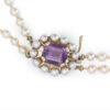 Cultured-Graduated-Double-Strand-Pearl-Necklace-With-9-Carat-Amethyst-And-Pearl-Clasp-7 Cultured Graduated Double Strand Pearl Necklace With 9 Carat Amethyst And Pearl Clasp