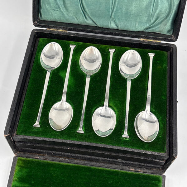 Hallmarked Silver Birmingham 1912 Art Deco Tea Spoon And Serving Set