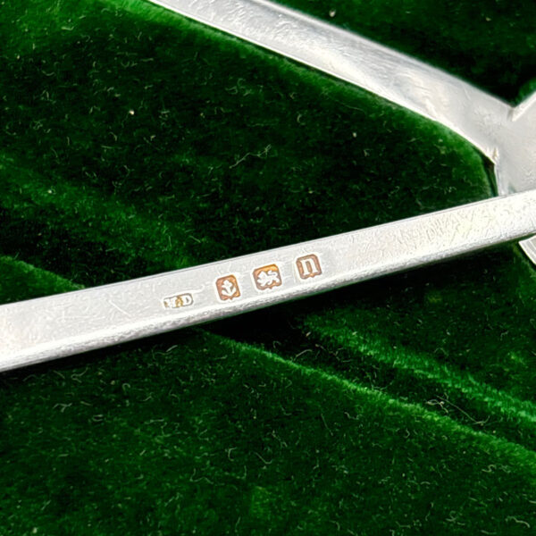 Hallmarked Silver Birmingham 1912 Art Deco Tea Spoon And Serving Set